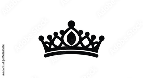 Regal royal crown symbol elegant symbol of royalty and power isolated graphic element silhouette