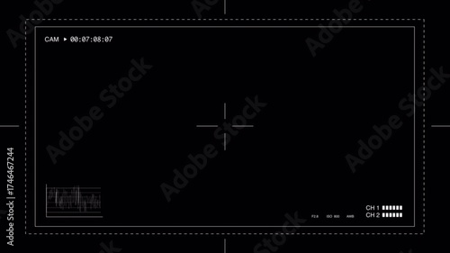 Camera viewfinder REC recording effect on the camera for superimposing on the video in 2d style with animation.Looped video with transparent background (alpha channel)