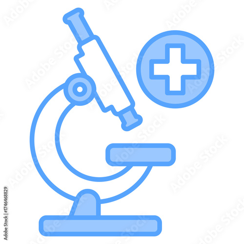 Microscope Line Blue Icon