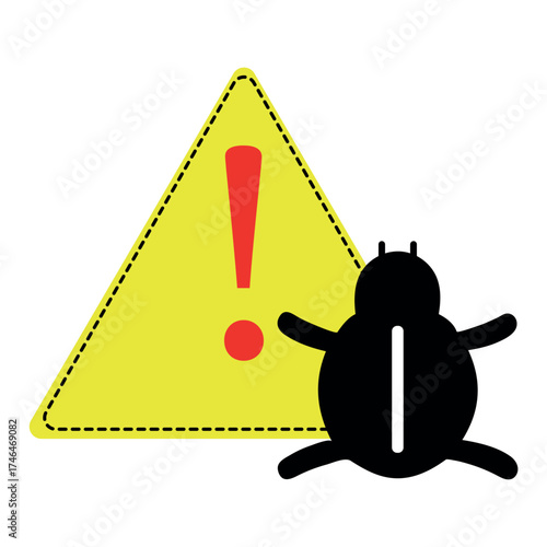 Insect Bug Virus Alert Icon – Royalty-Free Vector Graphic