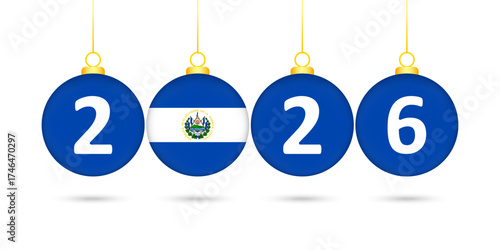 El Salvador Flag Christmas Balls 2026 Decoration.