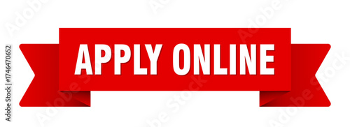 apply online ribbon isolated on transparent background. apply online ribbon
