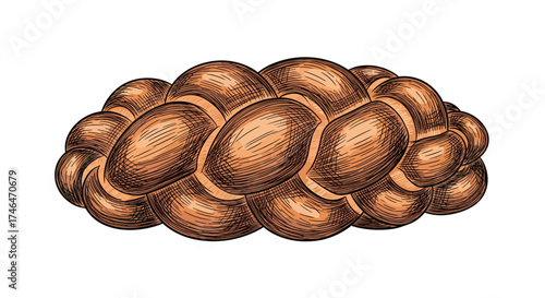 A rich challah bread baked to golden brown perfection.
