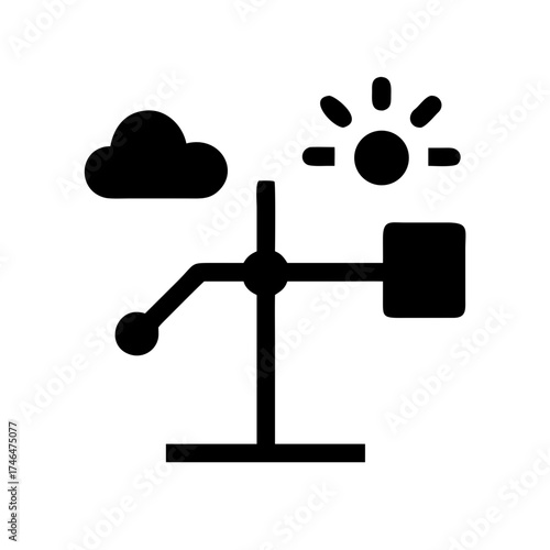 Modern Minimal Outline Vector Flat Editable Professional Weather Station Icon Set