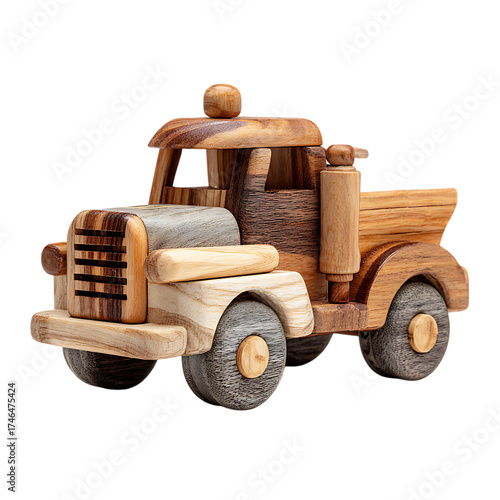  A wooden toy truck