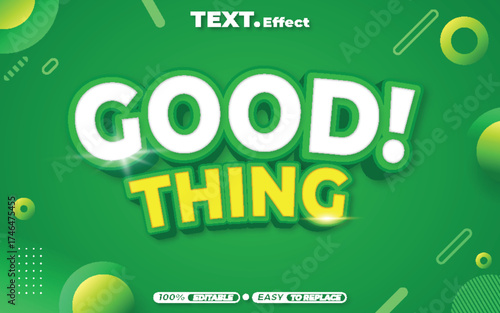 Stylish vector 3d text effect design with green background