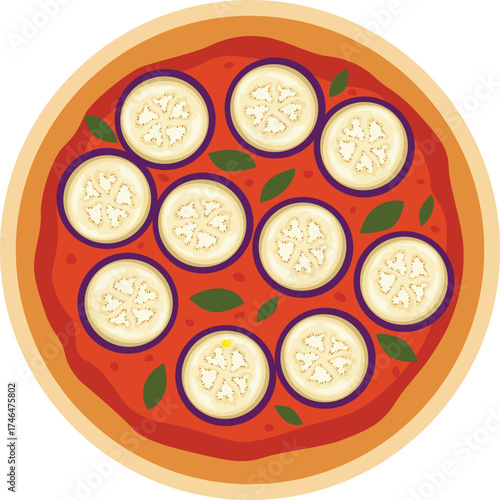 Delicious Eggplant and Basil Vegetarian Pizza