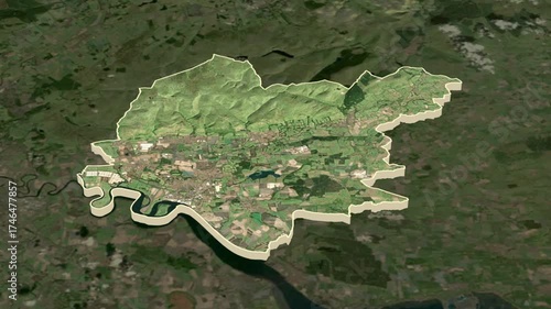 Clackmannanshire region, Scotland - Great Britain, extruded. Administrative division of Scotland