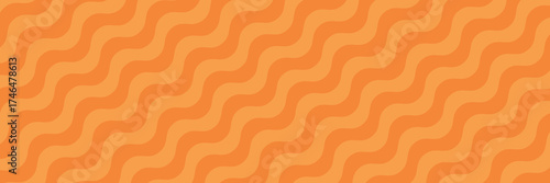Abstract orange banner flat geometric style. Orange wavy halloween or summer kids horizontal banner, poster, layout and backdrop design template.