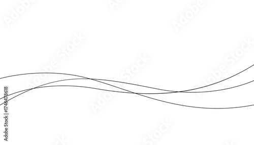 Continuous line in form curve wave, seamless abstract pattern. Wavy striped graphic background. Calm, still water of sea, river, ocean, swimming pool. Line art template. Vector illustration