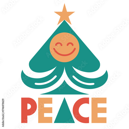 christmas card with christmas tree