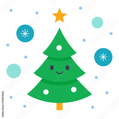 christmas tree with snowflakes
