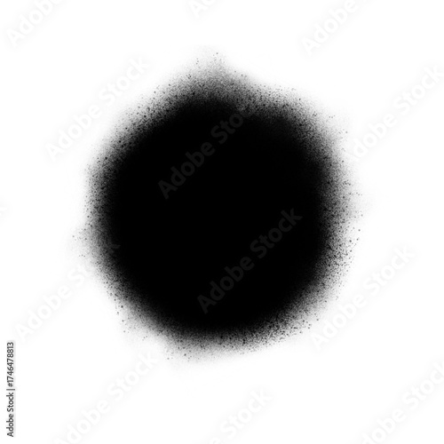 black hole in white background. Brush vector effect texture gouche 