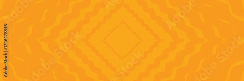 Abstract orange banner flat geometric style. Orange wavy halloween or summer kids horizontal banner, poster, layout and backdrop design template.