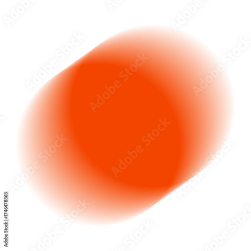 orange sphere  motion blur isolated on white background