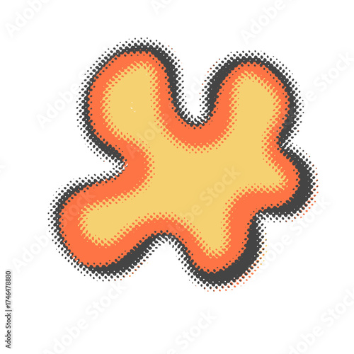 vector illustration of an abstract background. Halftone color orange black and yellow 