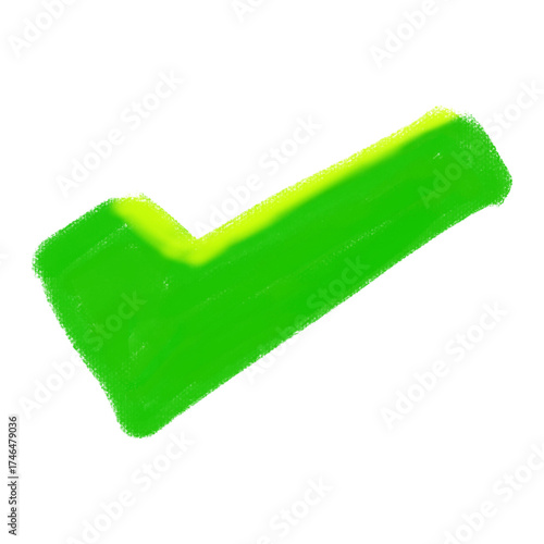 green felt tip marker. Check symbol green vector