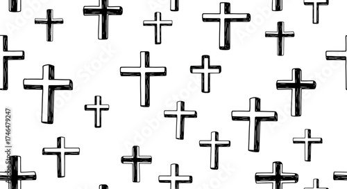 Crosses Pattern Religious Symbolism and Spiritual Design Background