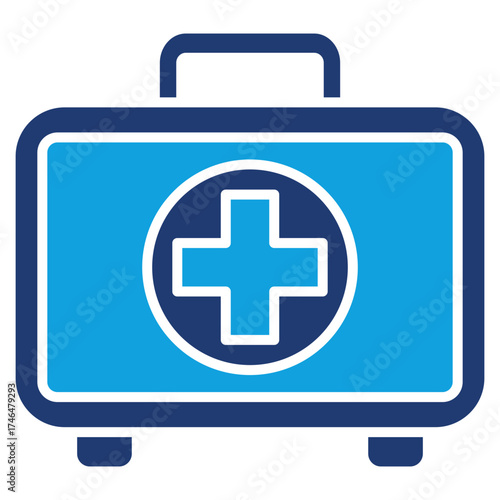 Medicine Box Flat Blue Icon