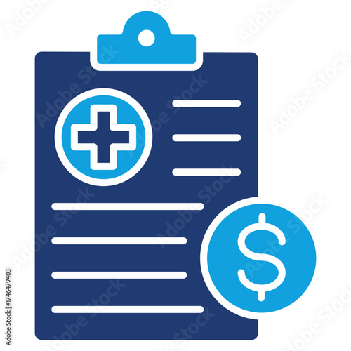 Medical Cost Flat Blue Icon