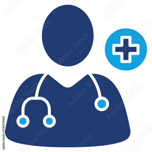 Doctor Flat Blue Icon