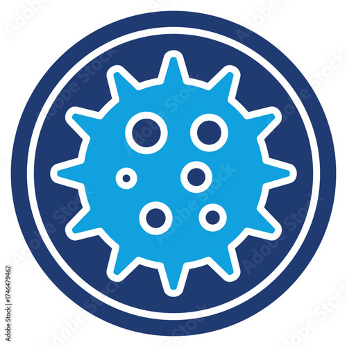 Virus Flat Blue Icon