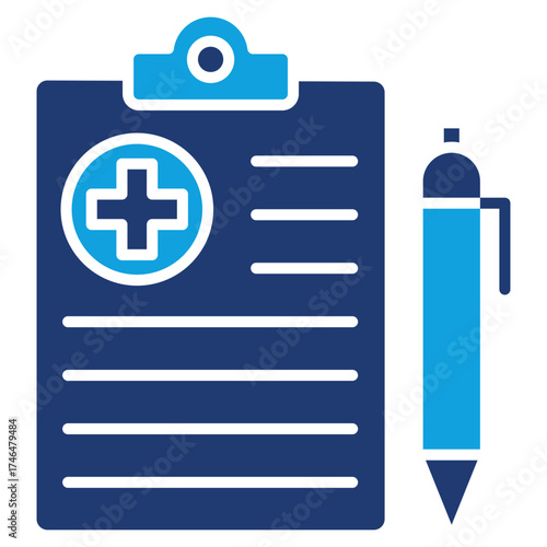 Medical Report Flat Blue Icon