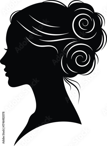 Silhouette of a woman with an elegant updo