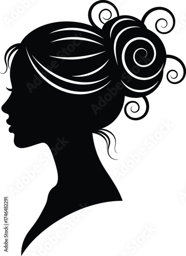 Silhouette of a woman with an elegant updo