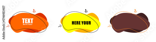Set of hand-drawn speech bubbles. Speech balloon, frames, stylish, handwritten, doodle