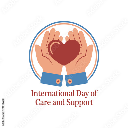 Heart held in hands vector logo illustration