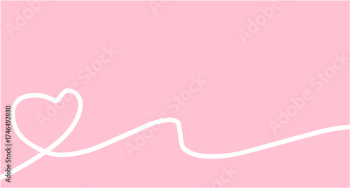 Show Your Love with a Simple Heart Line on Soft Pink Background, Perfect for Valentine's Day Greetings and Romantic Messages