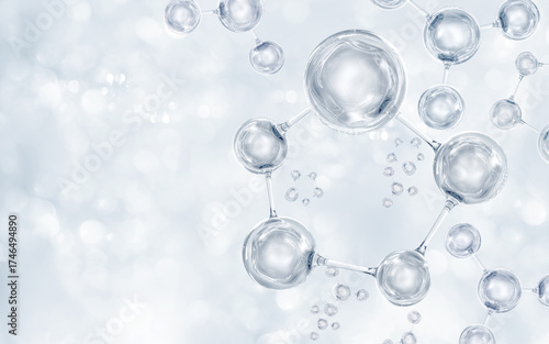 bubble molecule background for cosmetics product