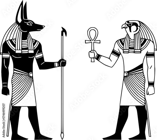 Anubis and Horus ancient egypt 