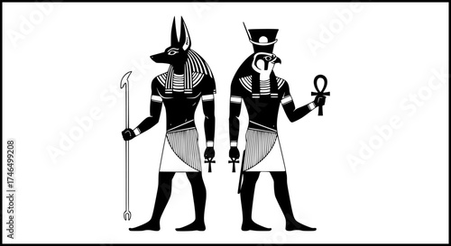 Anubis and Horus ancient egypt 