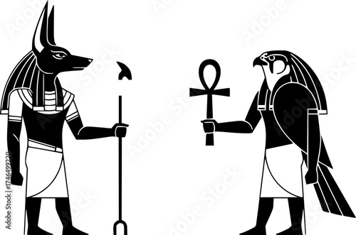 Anubis and Horus ancient egypt 
