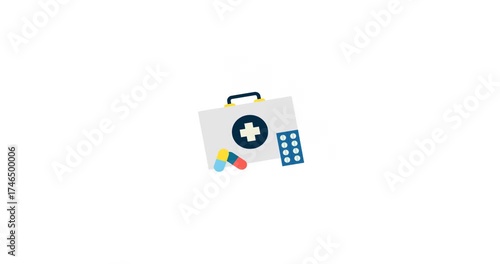 Animated medicine icon for healthcare Ideal for medical designs health themes medical branding medicine promotions and pharmaceutical graphics.