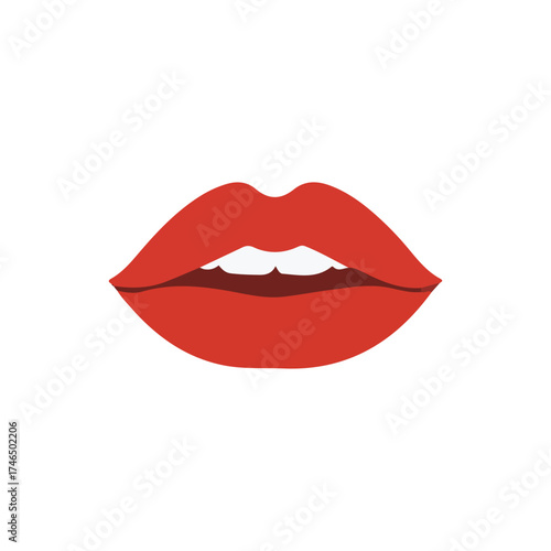 red lips isolated on white
