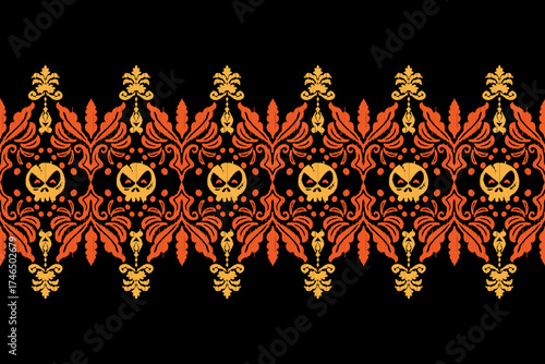 Halloween Ornamental Border Pattern
