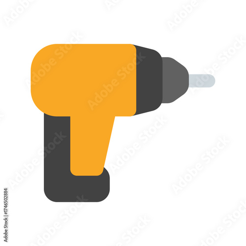 hand drill flat icon