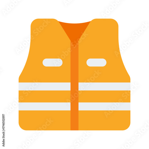 high visibility vest flat icon