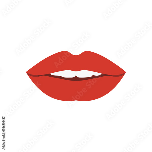 red lips isolated on white