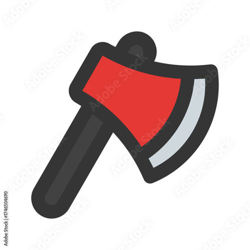 axe flat line icon