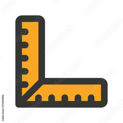 ruler flat line icon
