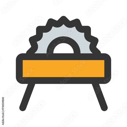 table saw flat line icon