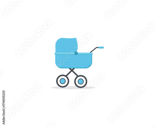 Baby stroller icon. Vector illustration 