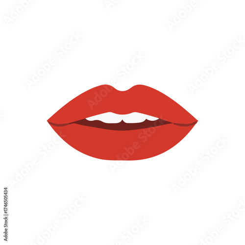 red lips isolated on white