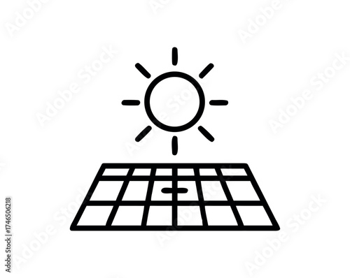 Solar panel energy vector design illustrating renewable power sustainability environmental conservation and clean green technology innovation for future
