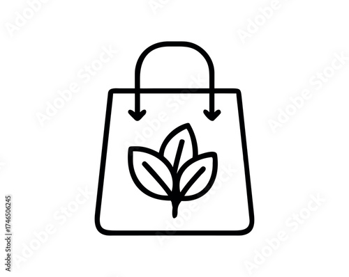 Eco friendly shopping bag vector design showing sustainable lifestyle green consumerism recyclable packaging and environmental awareness innovation concept