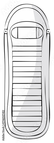 Inflatable Sled Illustration: Winter Fun with Ribbed Base and Handle